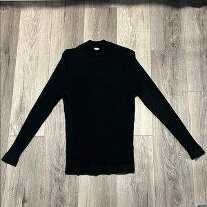 Zara Black Ribbed Mockneck Sweater